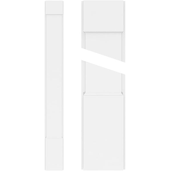 10"W x 90"H x 2"P  Plain PVC Pilaster w/Standard Capital & Base (Pair)