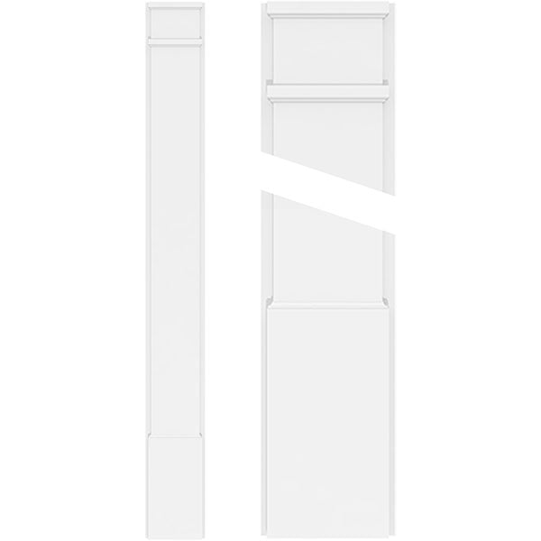 Plain PVC Pilaster w/Decorative Capital & Base (Pair)