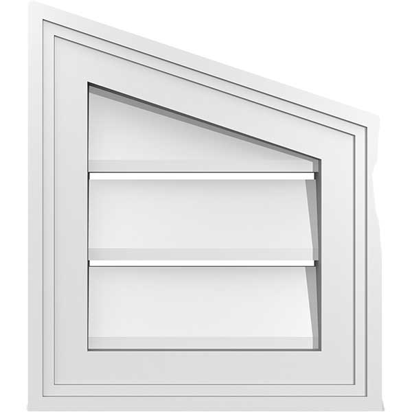 Half Peaked Top Right Surface Mount PVC Gable Vent Brickmould Frame