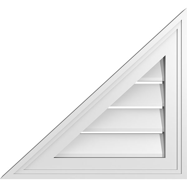 Right Triangle Left Side Surface Mount PVC Gable Vent Brickmould Frame