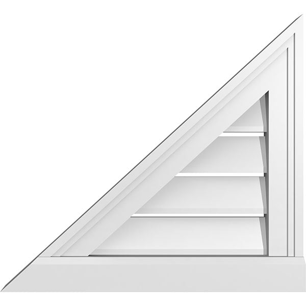 Right Triangle Left Side Surface Mount PVC Gable Vent Brickmould Sill Frame