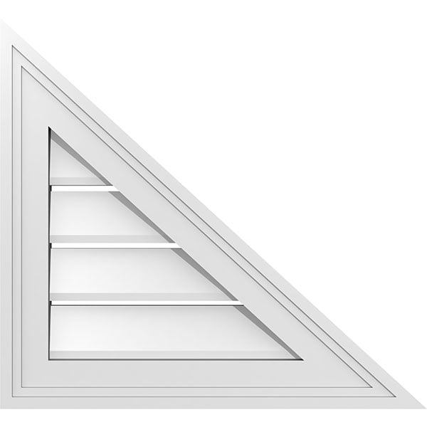 Right Triangle Right Side Surface Mount PVC Gable Vent Brickmould Frame