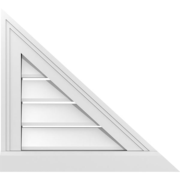 Right Triangle Right Side Surface Mount PVC Gable Vent Brickmould Sill Frame