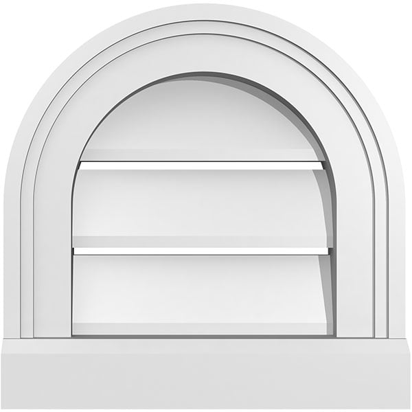 Round Top Surface Mount PVC Gable Vent Brickmould Sill Frame