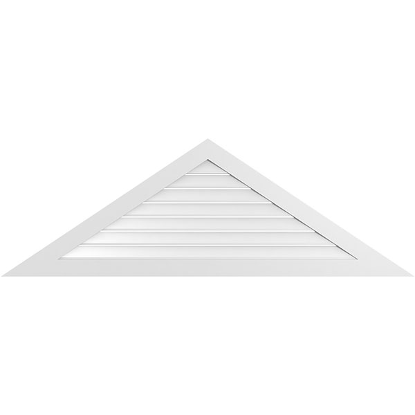 84"W x 28"H Triangle Surface Mount PVC Gable Vent 8/12 Pitch: Functional, w/ 3-1/2"W x 1"P Standard Frame