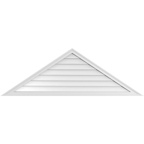 72"W x 24"H Triangle Surface Mount PVC Gable Vent 8/12 Pitch: Non-Functional, w/ 2"W x 1-1/2"P Brickmould Frame