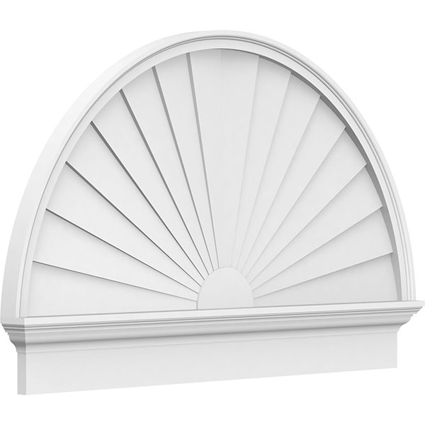 Half Round Sunburst Architectural Grade PVC Combination Pediment