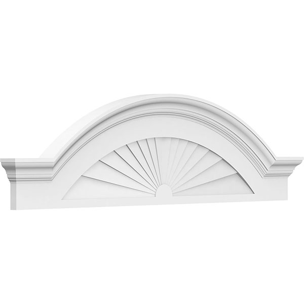 Segment Arch W/ Flankers Sunburst Architectural Grade PVC Pediment