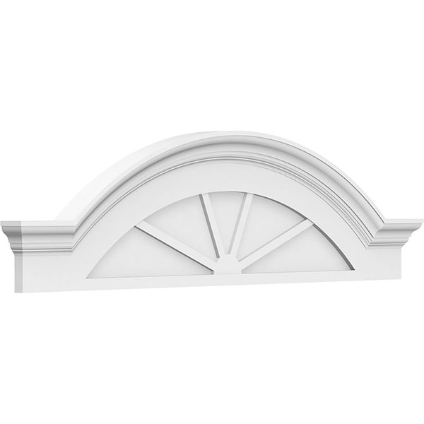 Segment Arch W/ Flankers 4 Spoke Architectural Grade PVC Pediment
