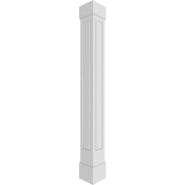 Premium Square Non-Tapered Raised Panel PVC Endura-Craft Column Wrap Kit