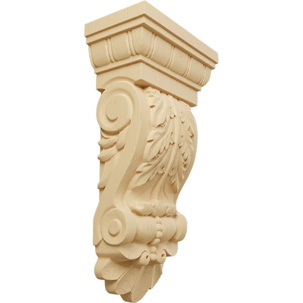 Thin Flowing Acanthus Wood Corbel