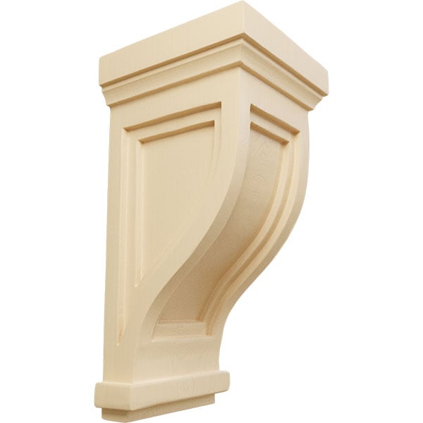 4 3/4"W x 5"D x 10"H Traditional Recessed Mission Corbel, Maple