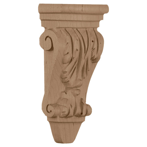3"W x 1 3/4"D x 6"H, Extra Small Acanthus Pilaster Corbel