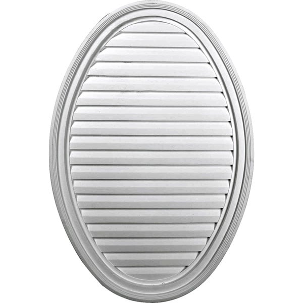 24 1/2"W x 37"H x 2 1/4"P, Vertical Oval Gable Vent Louver, Non-Functional