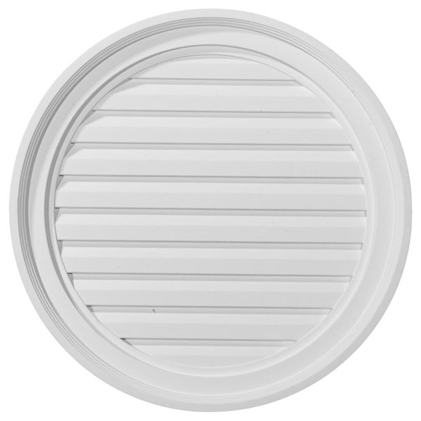 22"W x 22"H x 1 1/4"P, Round Gable Vent Louver, Functional