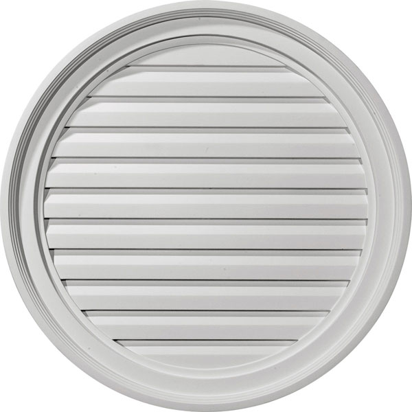 24"W x 24"H x 1 1/8"P, Round Gable Vent Louver, Functional