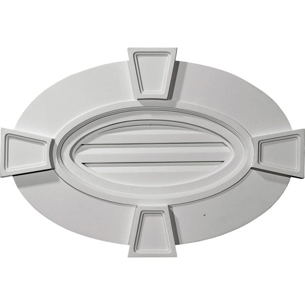 29"W x 20"H x 1 3/4"P, Horizontal Oval Gable Vent with Keystones, Functional