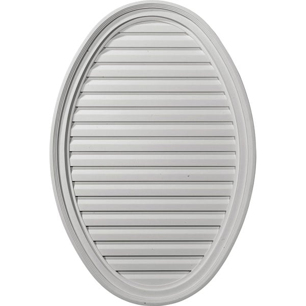 25"W x 37"H x 2 1/8"P, Vertical Oval Gable Vent Louver, Functional