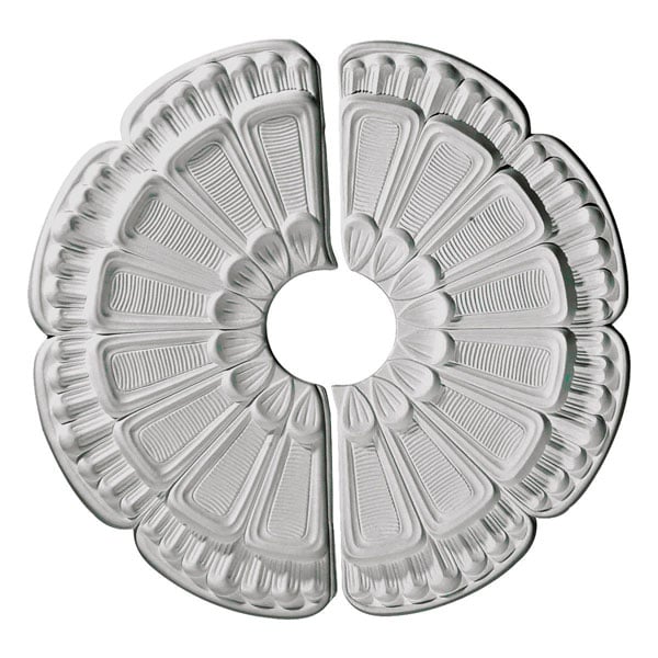18 1/2"OD x 3 5/8"ID x 7/8"P Flower Ceiling Medallion, Two Piece (Fits Canopies up to 3 5/8")