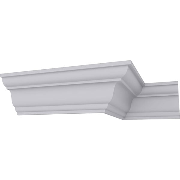 SAMPLE - 3 1/2"H x 3 1/8"P x 4 3/4"F x 12"L Queenstown Traditional Smooth Crown Moulding