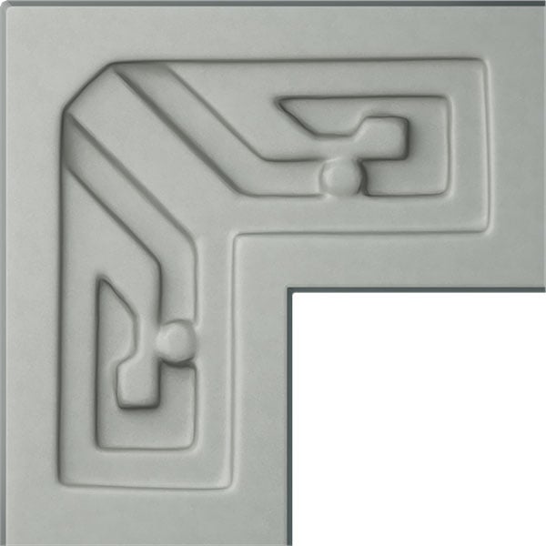 3 3/8"W x 3 3/8"H x 7/8"P Eris Key Panel Moulding Corner (matches moulding PML01X00ER)