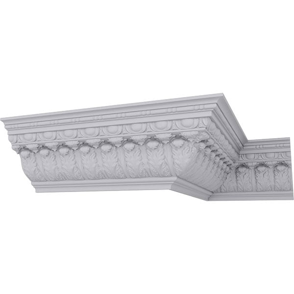 SAMPLE - 8 1/4"H x 8"P x 11 1/2"F x 12"L, Acanthus Leaf with Bead & Barrel Crown Moulding