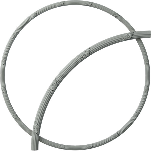 57 1/4"OD x 53 3/4"ID x 1 3/4"W x 1 1/4"P Seville Bead & Barrel Ceiling Ring (1/4 of complete circle)