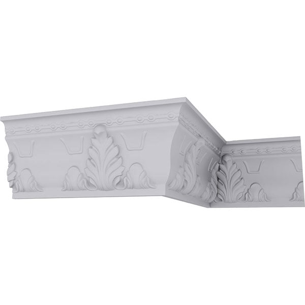 SAMPLE - 9 1/4"H x 3 3/4"P x 9 7/8"F x 12"L Alexandria Acanthus Leaf and Ribbons Crown Moulding