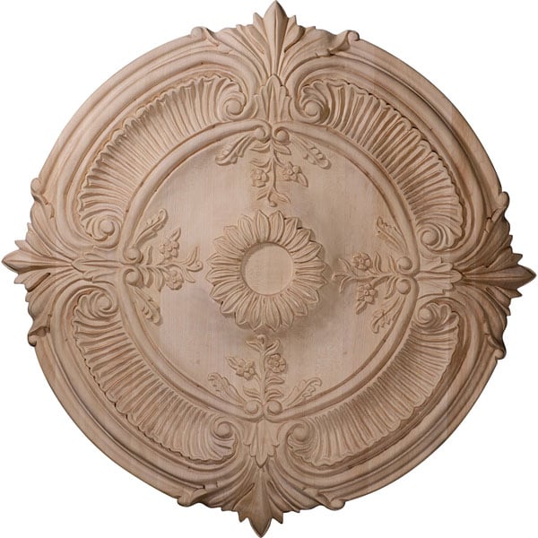 16"OD x 1 1/8"P Carved Acanthus Leaf Wood Ceiling Medallion (Fits Canopies up to 2")