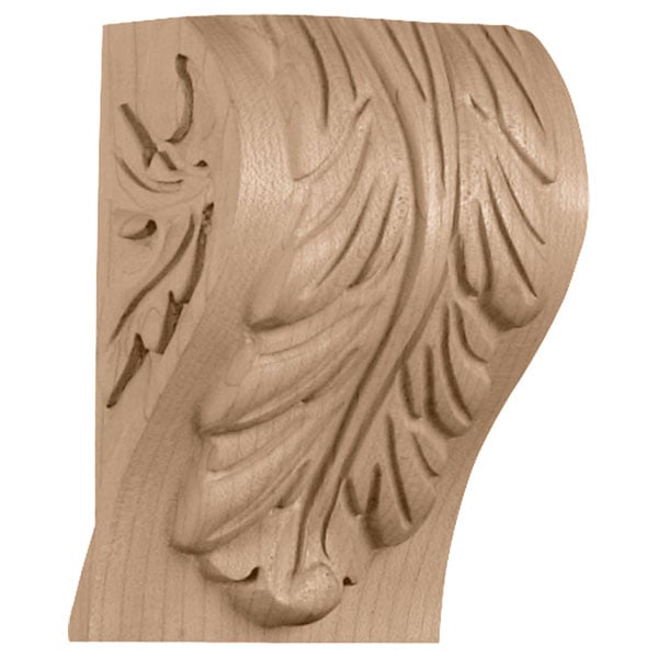 3 1/4"W x 2 3/4"D x 5"H, Extra Small Block Acanthus Leaf Corbel