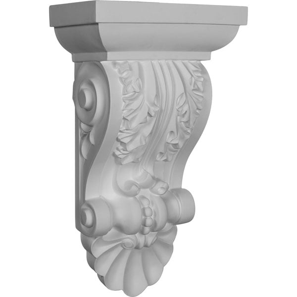 8 1/2"W x 5"D x 14 1/2"H Acanthus with Shell Corbel
