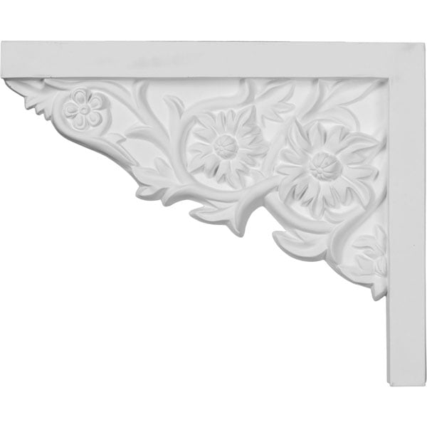 9"W  x 7 1/4"H x  5/8"P Floral Small Stair Bracket, Left
