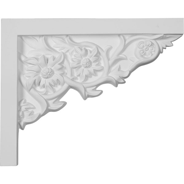 9"W  x 7 1/4"H x  5/8"P Floral Small Stair Bracket, Right