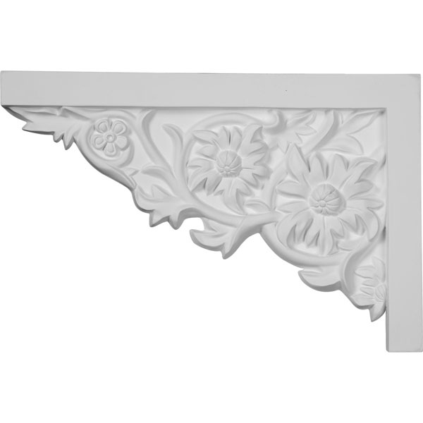 11 3/4"W  x 7 7/8"H x  3/4"P Floral Large Stair Bracket, Left