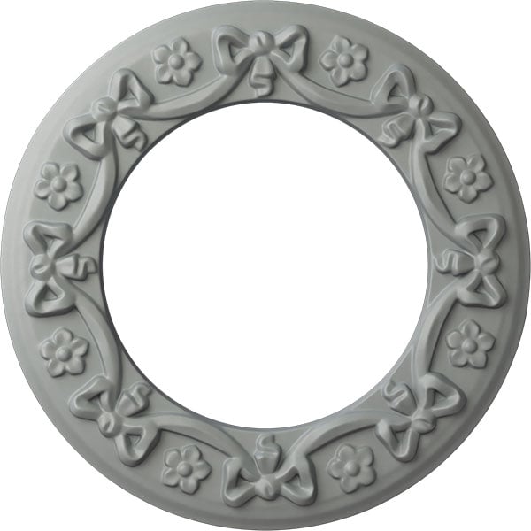 12 1/4"OD x 7 1/2"ID x 7/8"P Ribbon with Bow Ceiling Medallion (Fits Canopies up to 7 1/2")