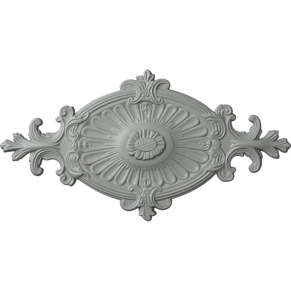 23 5/8"OD x 4"ID x 1 1/2"P Rose and Ribbon Ceiling Medallion (Fits Canopies up to 4")