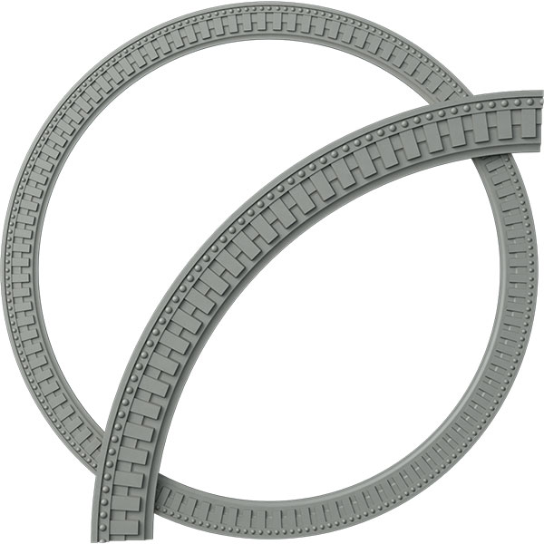 47"OD x 40 1/2"ID x 3 1/4"W x 1 1/8"P Dentil and Bead Ceiling Ring (1/4 of complete circle)