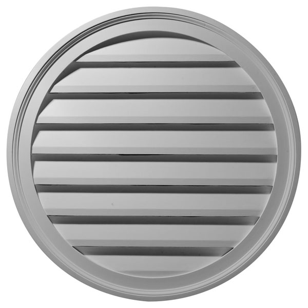 36"W x 36"H x 1 1/4"P, Round Gable Vent Louver, Functional