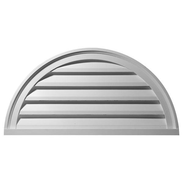 40"W x 20"H x 1 1/4"P, Half Round Gable Vent Louver, Functional
