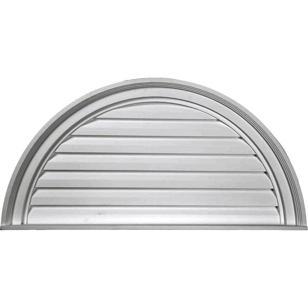 60"W x 30"H x 1 1/4"P, Half Round Gable Vent Louver, Functional