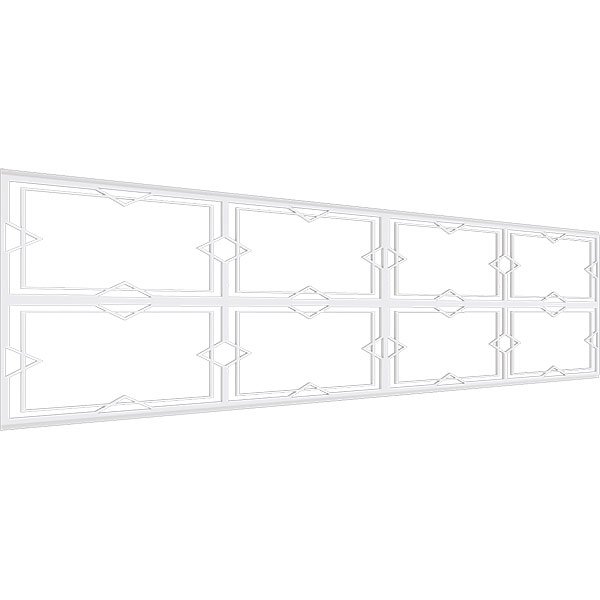 Set of Four Panels for 94 1/2"W x 24 1/4"H Fleming Fretwork Wainscot Wall Paneling