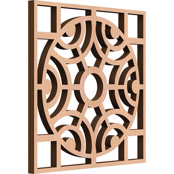 Walton Decorative Fretwork Wood Wall Panels, Extra Small, 7 3/8"W x 7 3/8"H x 1/4"T, Alder