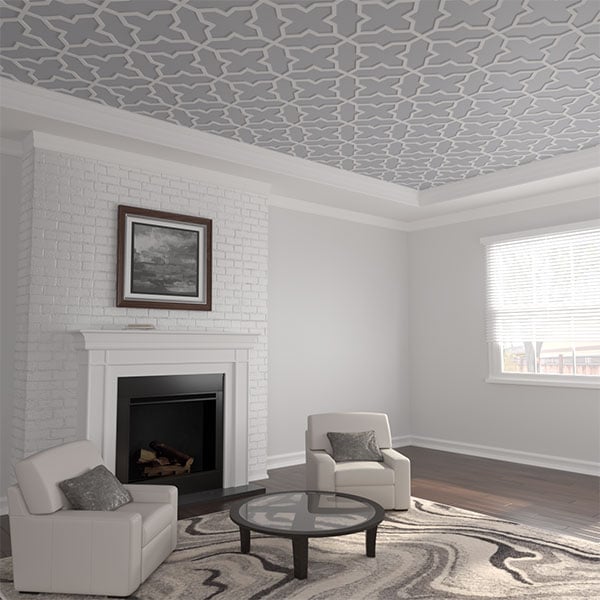 Laird Decorative Fretwork Ceiling Panels in Architectural Grade PVC