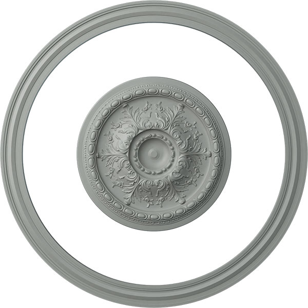 55 3/8"OD x 47 3/8"ID Ceiling Ring with 28"OD Ceiling Medallion Stockport Light Accent Kit