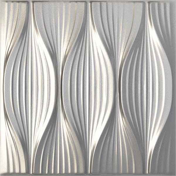 19 5/8"W x 19 5/8"H Willow EnduraWall Decorative 3D Wall Panel, Metallic Dark Steel (Covers 2.67 Sq. Ft.)
