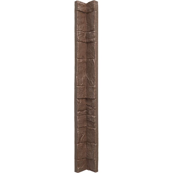 3"W x 3"D x 48"H Universal Inside Corner for StoneCraft Faux Stone Siding Panels, Autumn Bronze