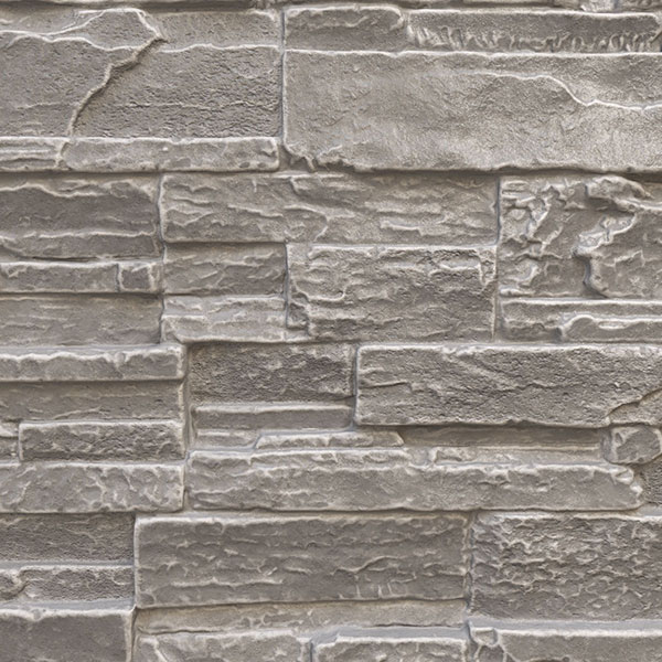 9"W x 8"H SAMPLE - Cascade Stacked Stone, Faux Stone Siding Panel, Grey Granite