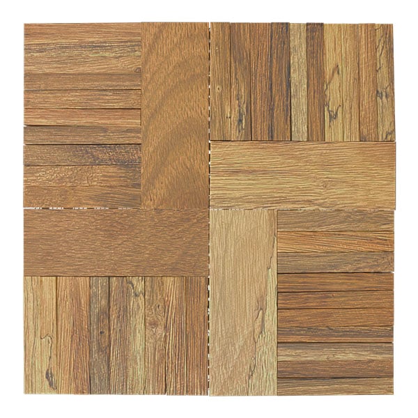 11 7/8"W x 11 7/8"H x 1/2"P Countryside Wood Mosaic Wall Tile, Old Boat Wood