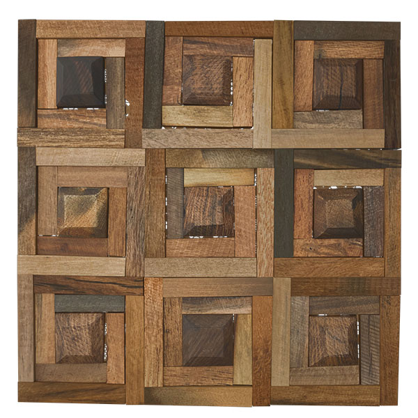 TideCraft Wedge Wood Mosaic Wall Tile, 11 7/8