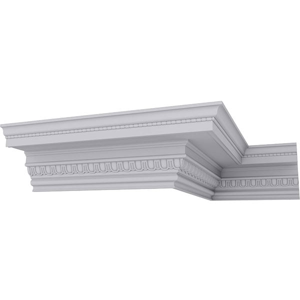 SAMPLE - 7 3/8"H x 7 1/4"P x 10 1/4"F x 12"L, (1 1/2" Repeat) Bedford Beaded Crown Moulding